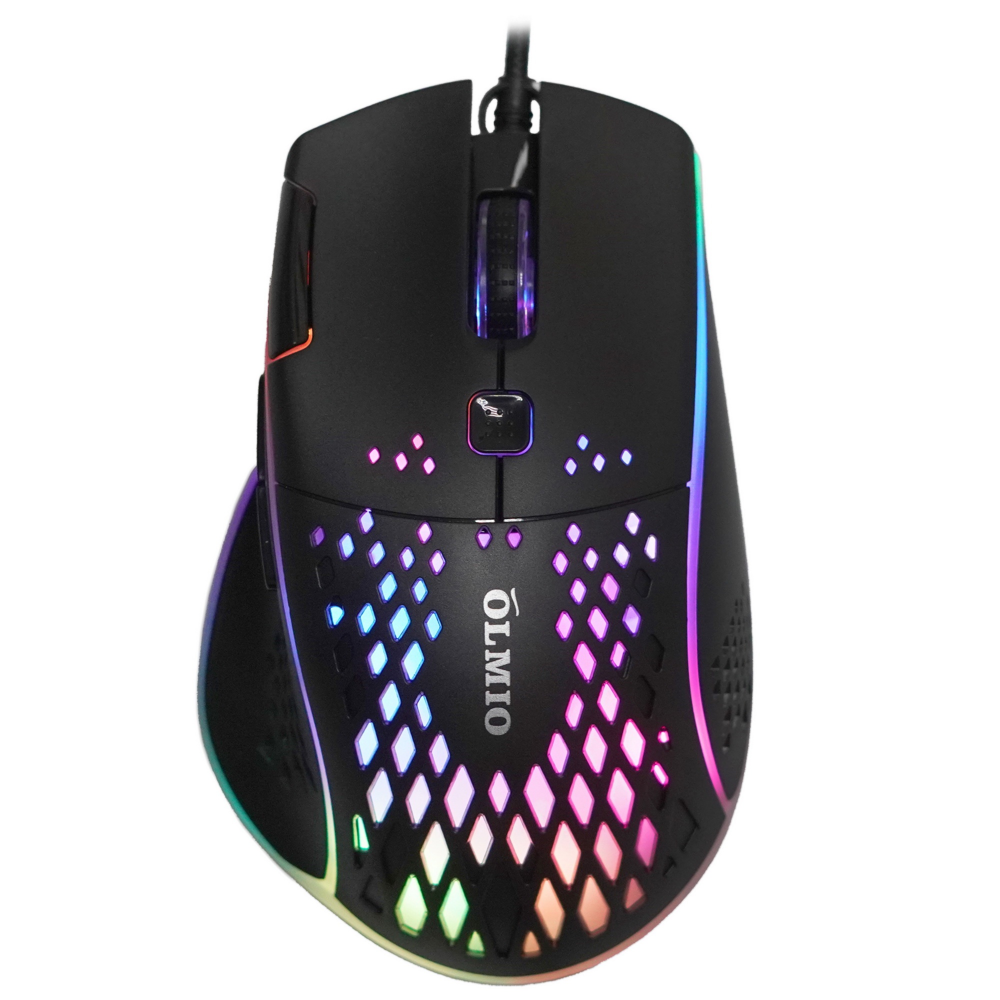 Мышь проводная игровая OLMIO CM-99 Gaming Series черный 250см\7 прог кнопок\7200 Dpi\125Hz\RGB\78гр