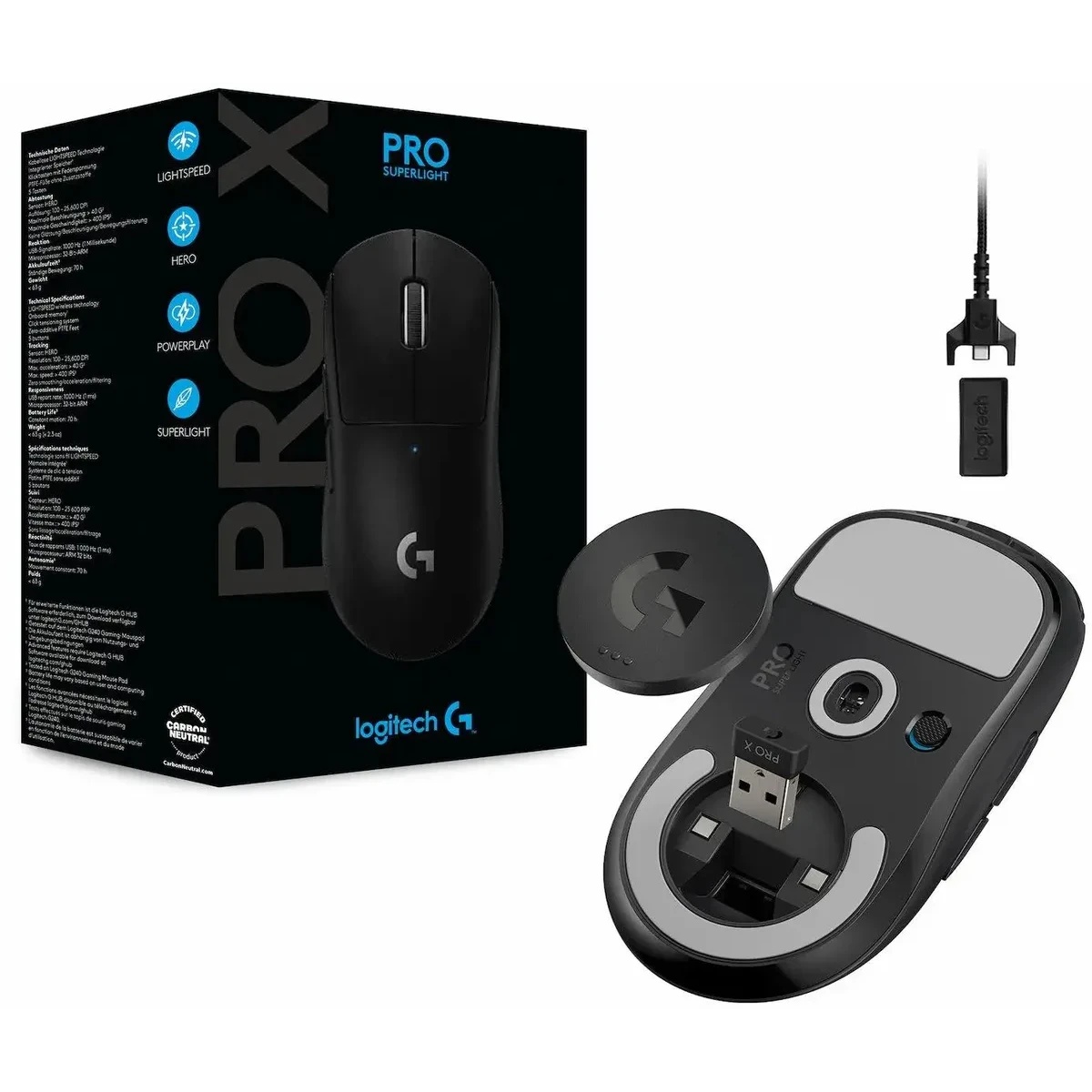 Мышь Logitech Mouse G PRO X Superlight 2 Wireless Gaming черный Retail
