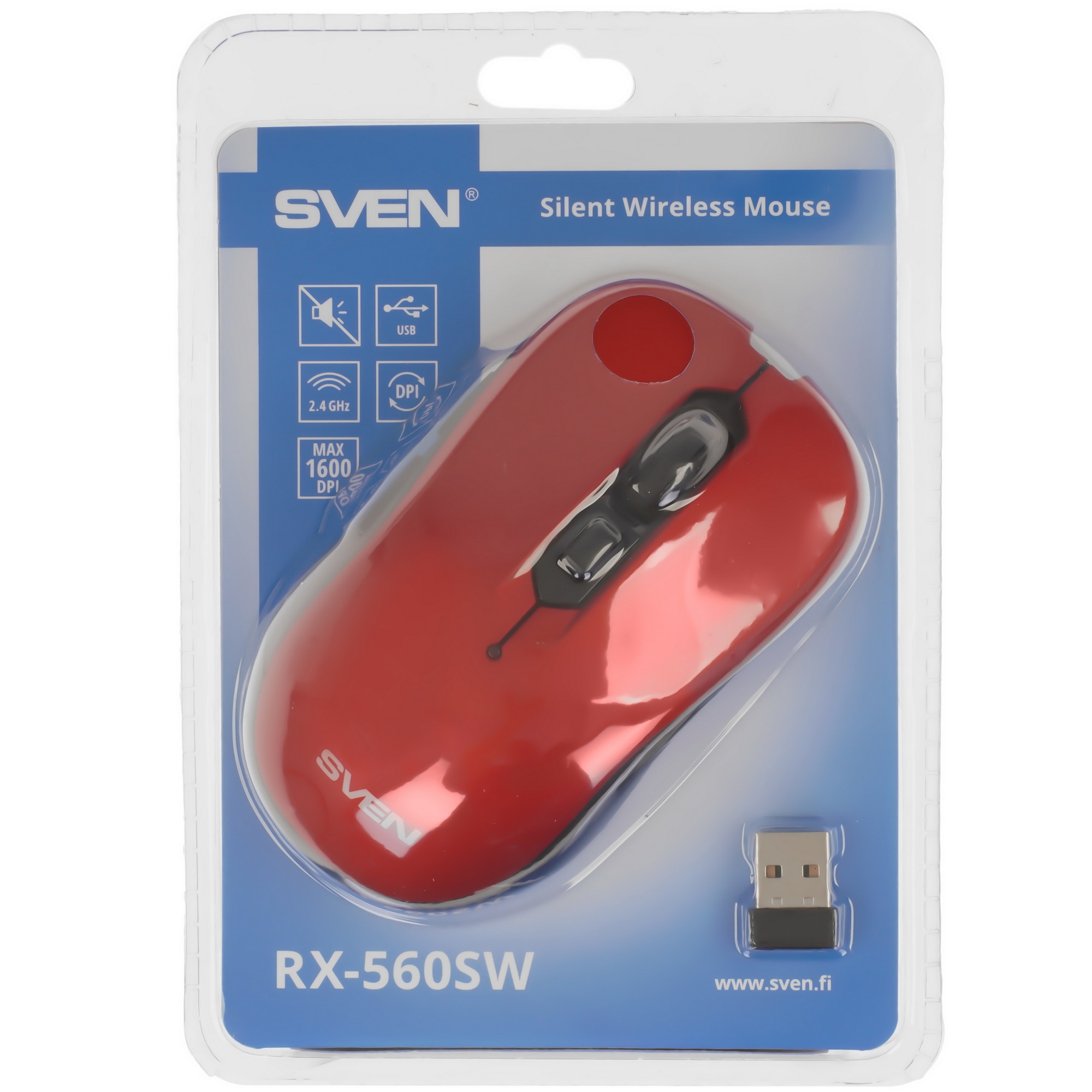 Беспроводная мышь Sven RX-560SW красный (SV-017071)