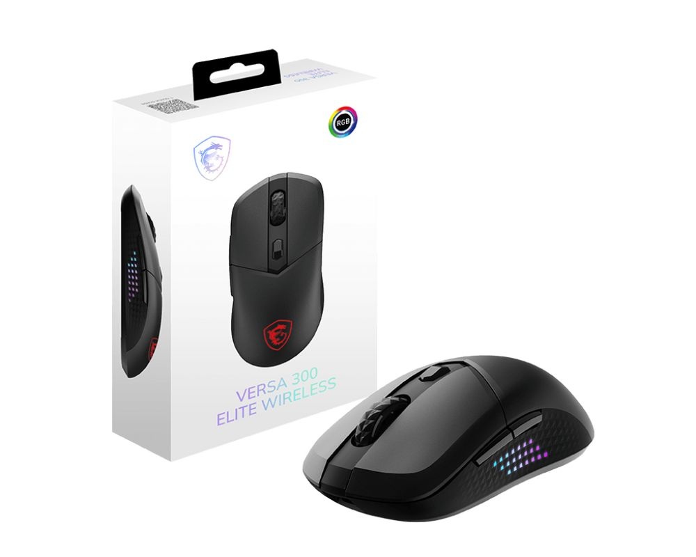 Мышь беспроводная/проводная USB OPTICAL GAMING VERSA 300 ELITE W MSI черная