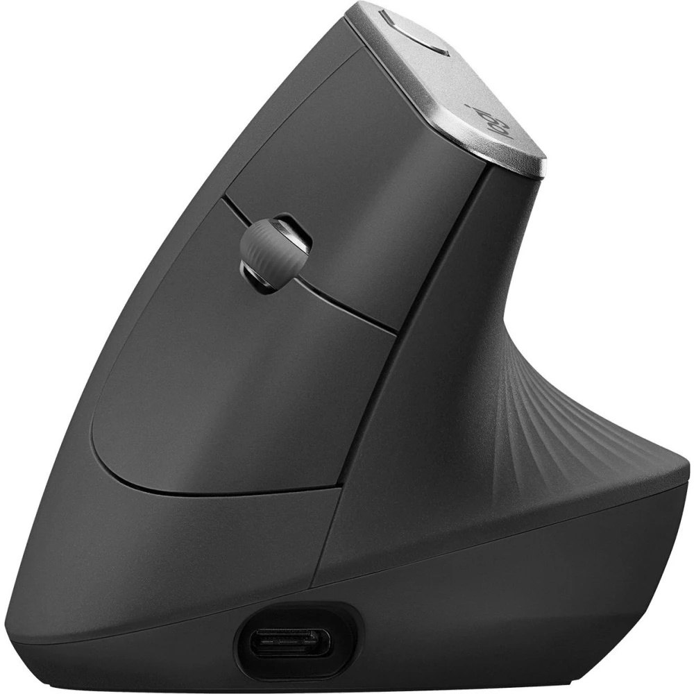 Мышь беспроводная Logitech MX Vertical черный/серебристый, 4000 dpi, радиоканал, Bluetooth, USB, кно