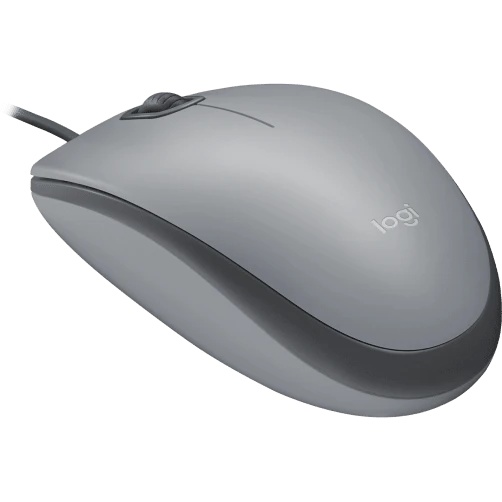 Мышь проводная Logitech M110 серый, 1000 dpi, USB, кнопки - 3