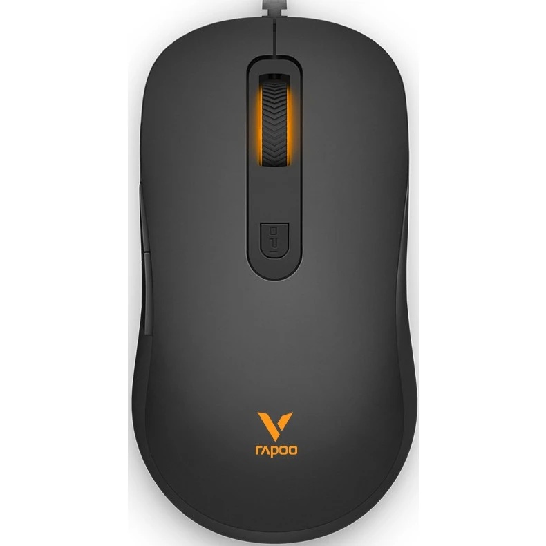 Мышь проводная Rapoo V16RGB черный, 12800 dpi, USB, кнопки - 6