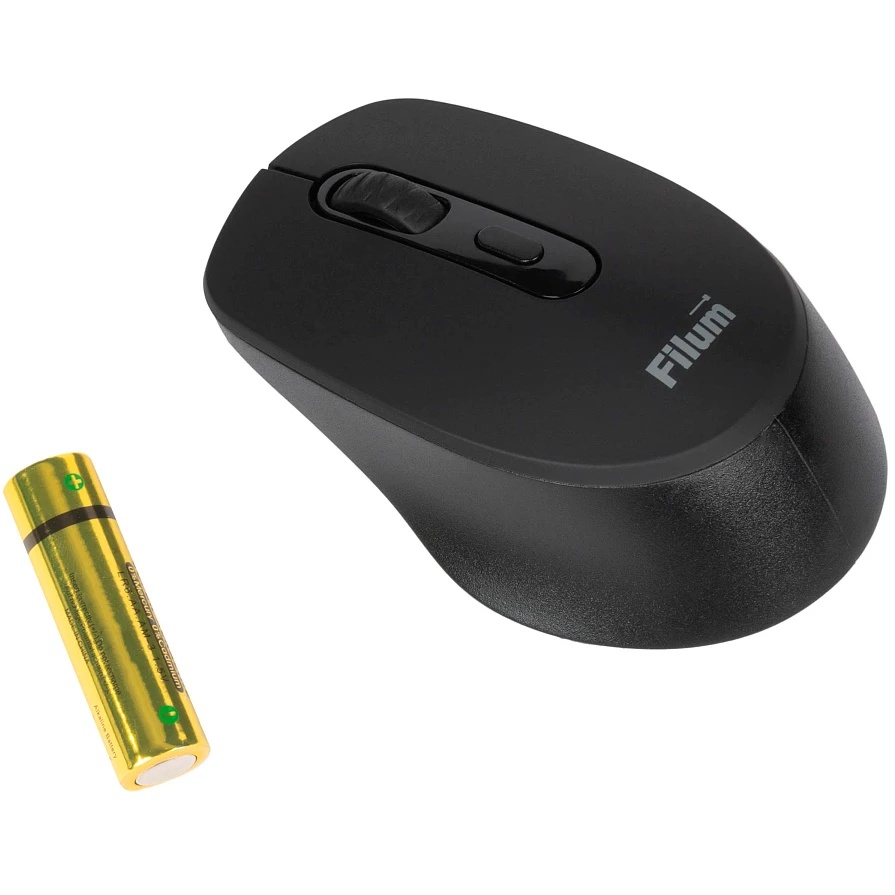Мышь Wireless Filum FL-MW05-BK черная, 800-1600dpi, 4кн., USB