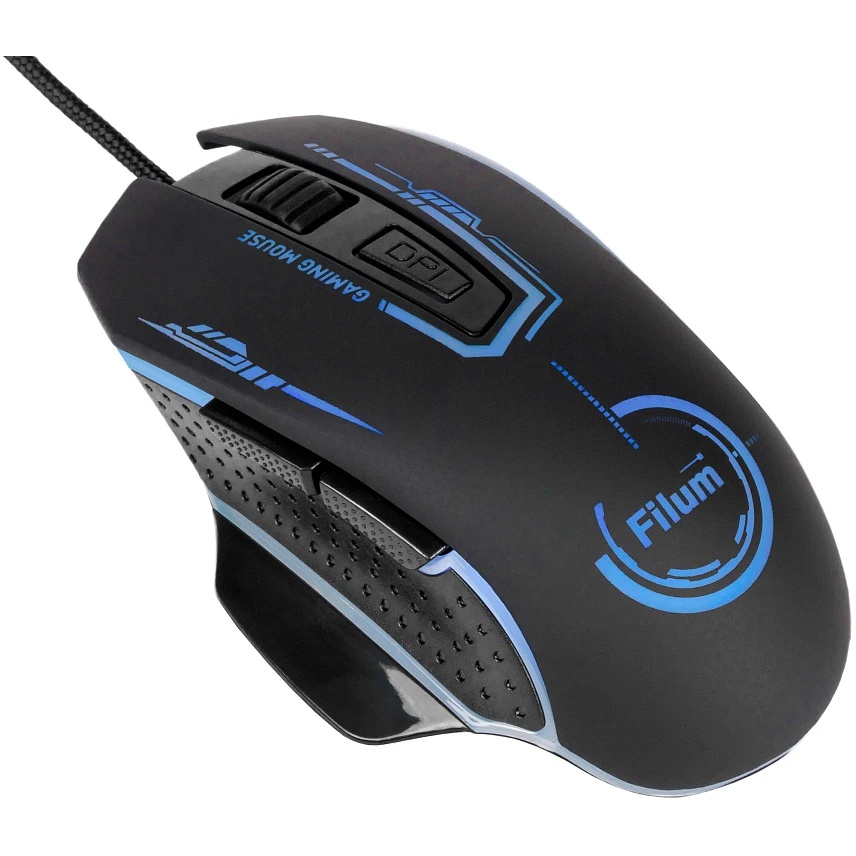 Мышь Filum FL-GM10-BK оптическая USB 6 кл., DPI: 8800, черная, Windows XP/Vista/7/8/10, MacOS