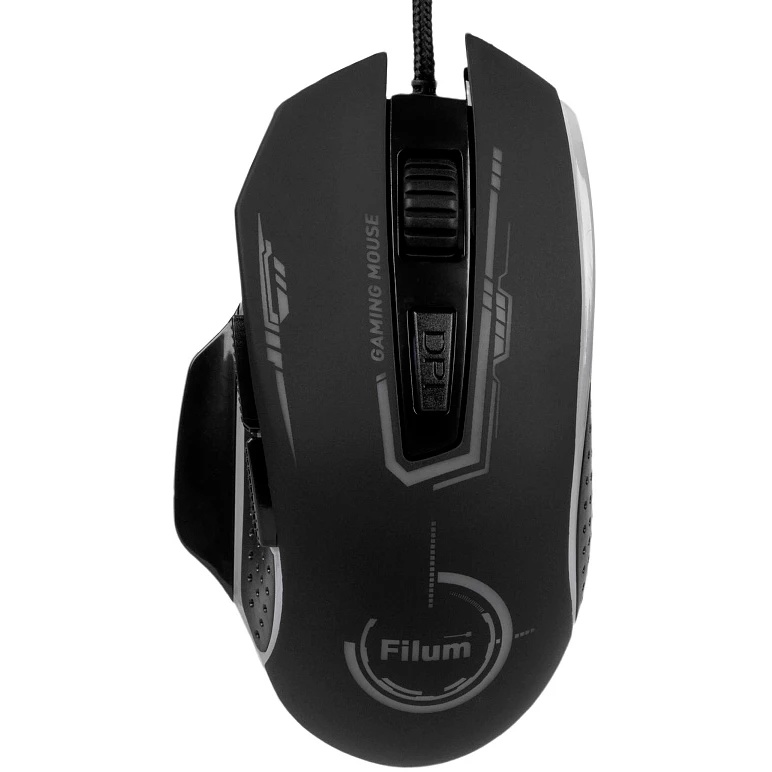 Мышь Filum FL-GM10-BK оптическая USB 6 кл., DPI: 8800, черная, Windows XP/Vista/7/8/10, MacOS