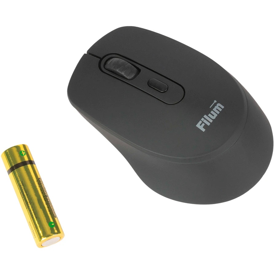 Мышь Wireless Filum FL-MBT05-BK оптическая USB/BT 4 кл., DPI: 800/1200/1600, питание АА 1 шт., черна
