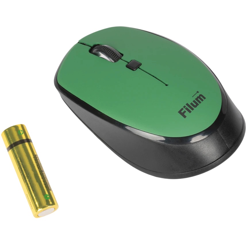 Мышь Wireless Filum FL-MW10-DGN оптическая 2.4 ГГц USB 4 кл., DPI: 800/1200/1600, питание АА 1 шт.,