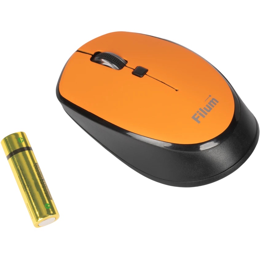 Мышь Wireless Filum FL-MW10-OE оптическая 2.4 ГГц USB 4 кл., DPI: 800/1200/1600, питание АА 1 шт., ч