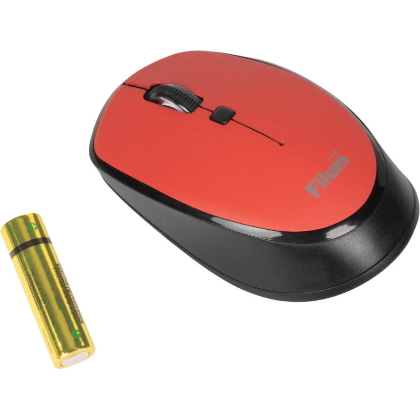 Мышь Wireless Filum FL-MW10-RD оптическая 2.4 ГГц USB 4 кл., DPI: 800/1200/1600, питание АА 1 шт., ч