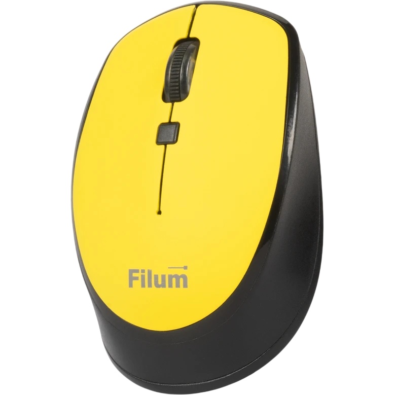 Мышь Wireless Filum FL-MW10-YW оптическая 2.4 ГГц USB 4 кл., DPI: 800/1200/1600, питание АА 1 шт., ч