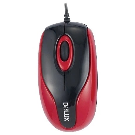 Мышь Delux DLM-363BR черно-красная, 800dpi, USB (2 кнопок+скролл)