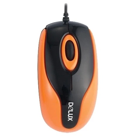 Мышь Delux DLM-363BOR черно-оранжевая, 800dpi, USB (2 кн+скролл)