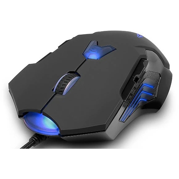 Мышь Delux M811 черная, 1000/1600/2400/3200/4000/8200dpi, USB, 7кн+скролл, с подсветкой