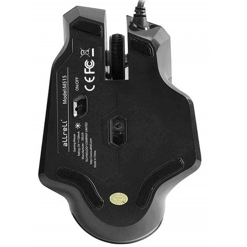 Мышь DELUX M-515BU, опт., (1000/1500/2000/3000/4000 DPI), USB, (5кн+скролл), черная, с подсветкой