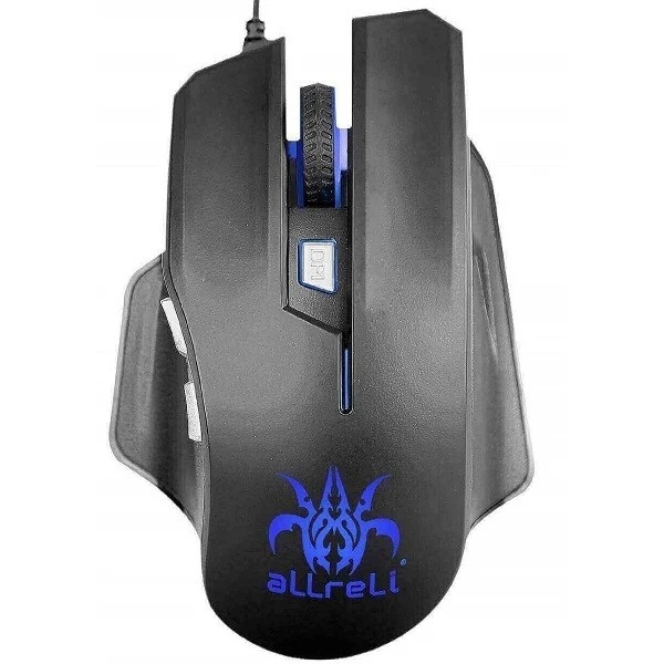 Мышь DELUX M-515BU, опт., (1000/1500/2000/3000/4000 DPI), USB, (5кн+скролл), черная, с подсветкой