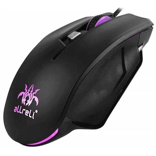 Мышь DELUX M-515BU, опт., (1000/1500/2000/3000/4000 DPI), USB, (5кн+скролл), черная, с подсветкой
