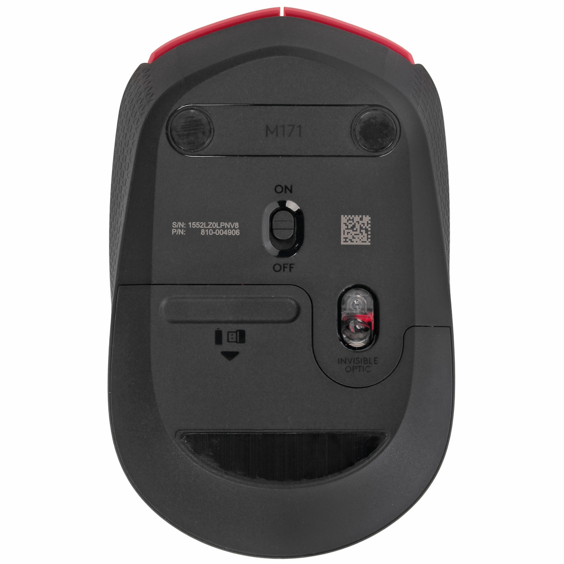 Мышь беспроводная Logitech M171 красный, 1000 dpi, радиоканал, USB, кнопки - 3