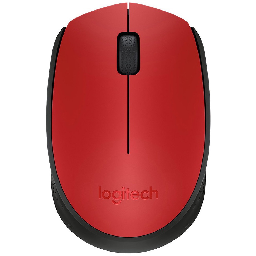 Мышь беспроводная Logitech M171 красный, 1000 dpi, радиоканал, USB, кнопки - 3