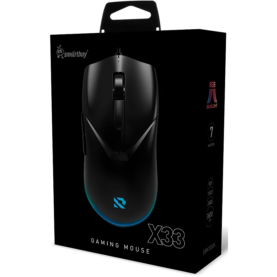Мышь игровая проводная Smartbuy серия RUSH X33 черная (SBM733GK)