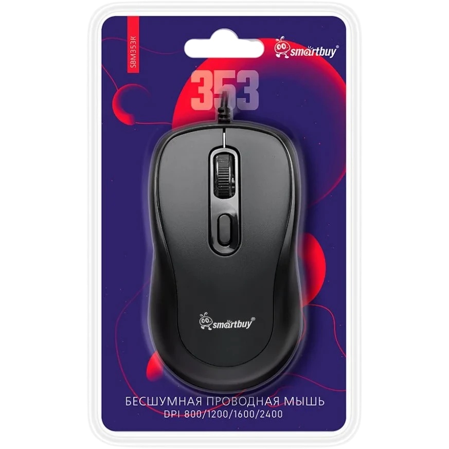 Мышь проводная Smartbuy 353 черная (SBM353K) / 40