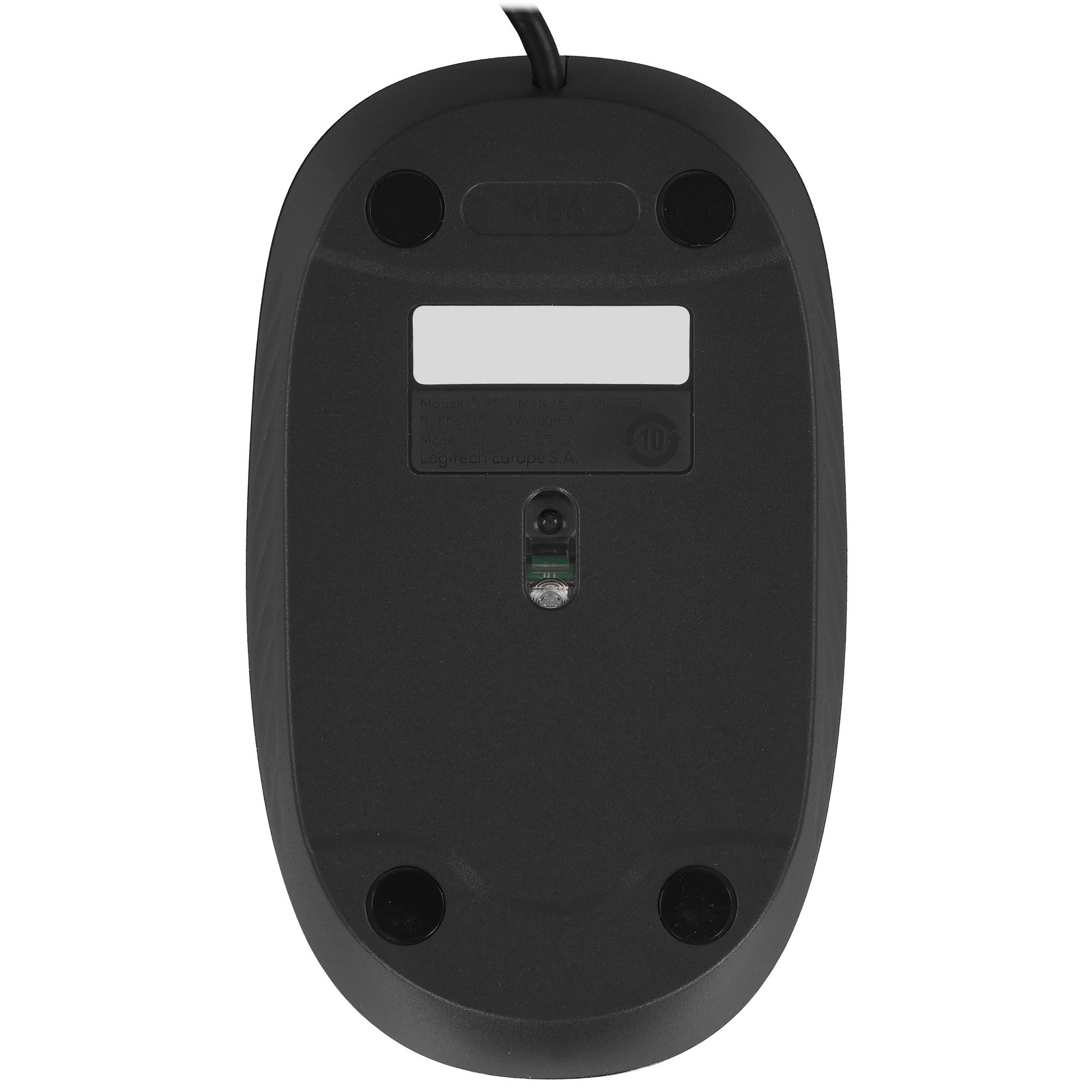 Мышь Logitech M86 черный оптическая 1000dpi USB для ноутбука (910-007661)