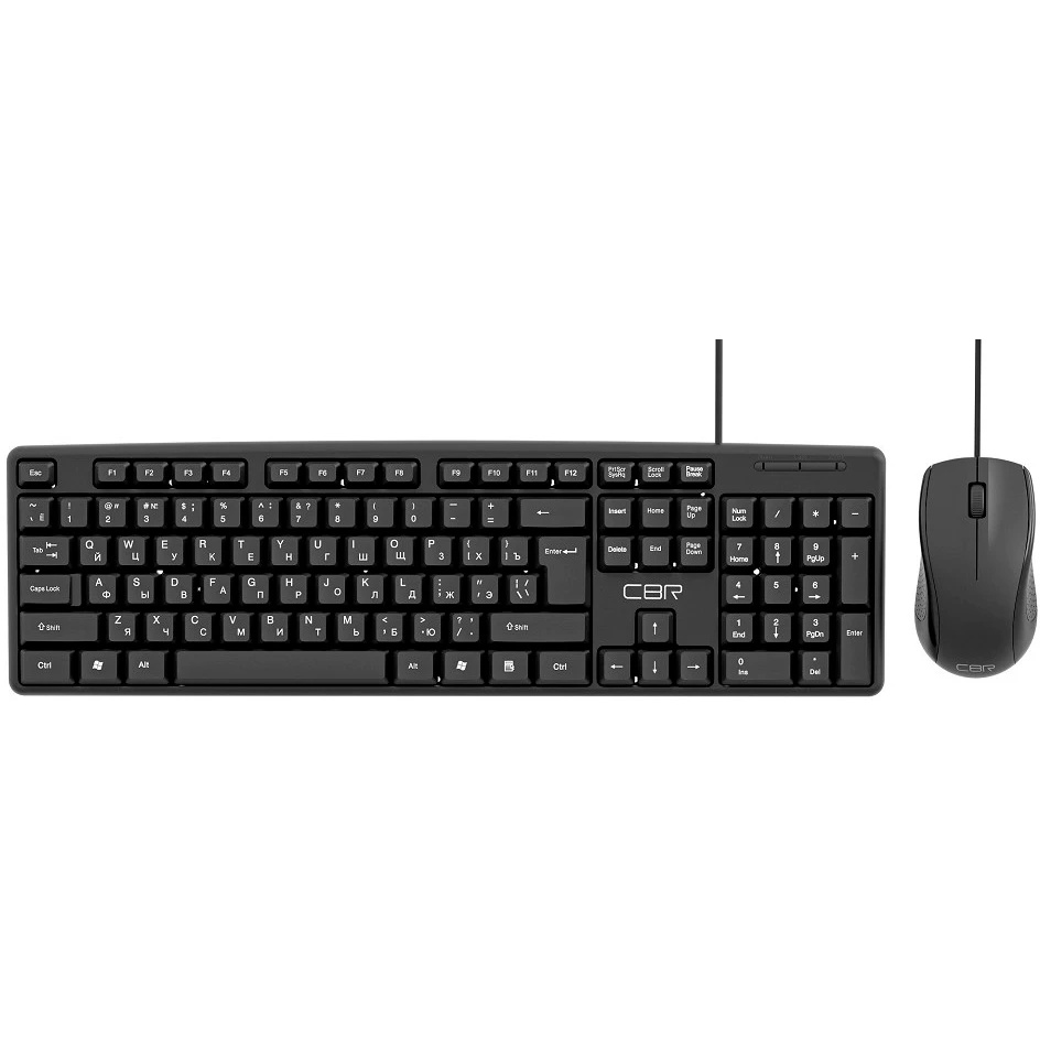 Комплект клавиатура + мышь CBR KB SET 709, USB. Клавиатура: 104 кл., офисн., 1,5 м. Мышь: 1000 dpi,