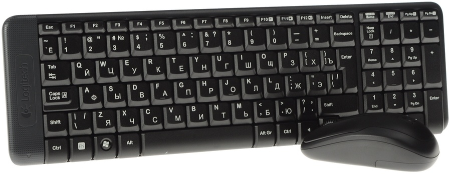 Клавиатура + мышь Logitech MK220 клав:черный мышь:черный USB беспроводная