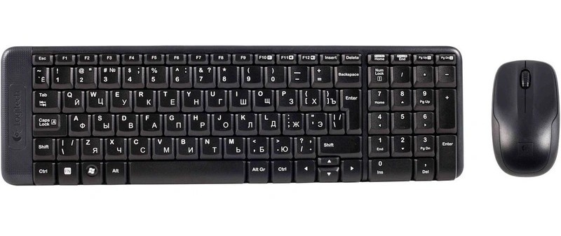 Клавиатура + мышь Logitech MK220 клав:черный мышь:черный USB беспроводная