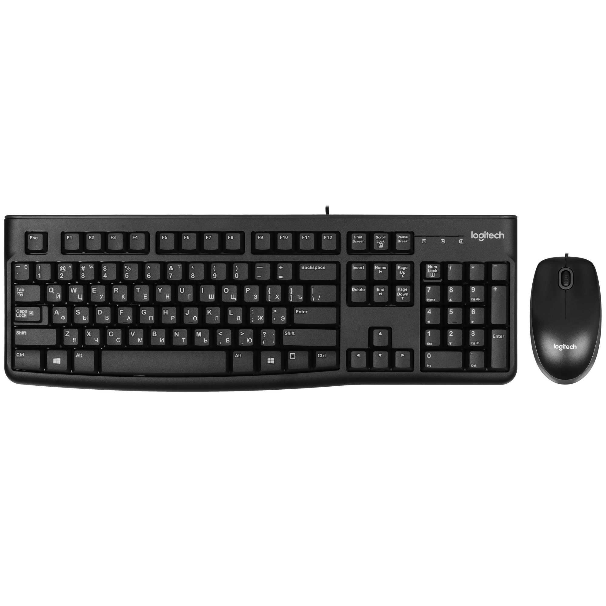 Комплект Logitech Desktop MK120 (920-002589) клавиатура K120 черная, мышь M100, цвет черный, USB, RT