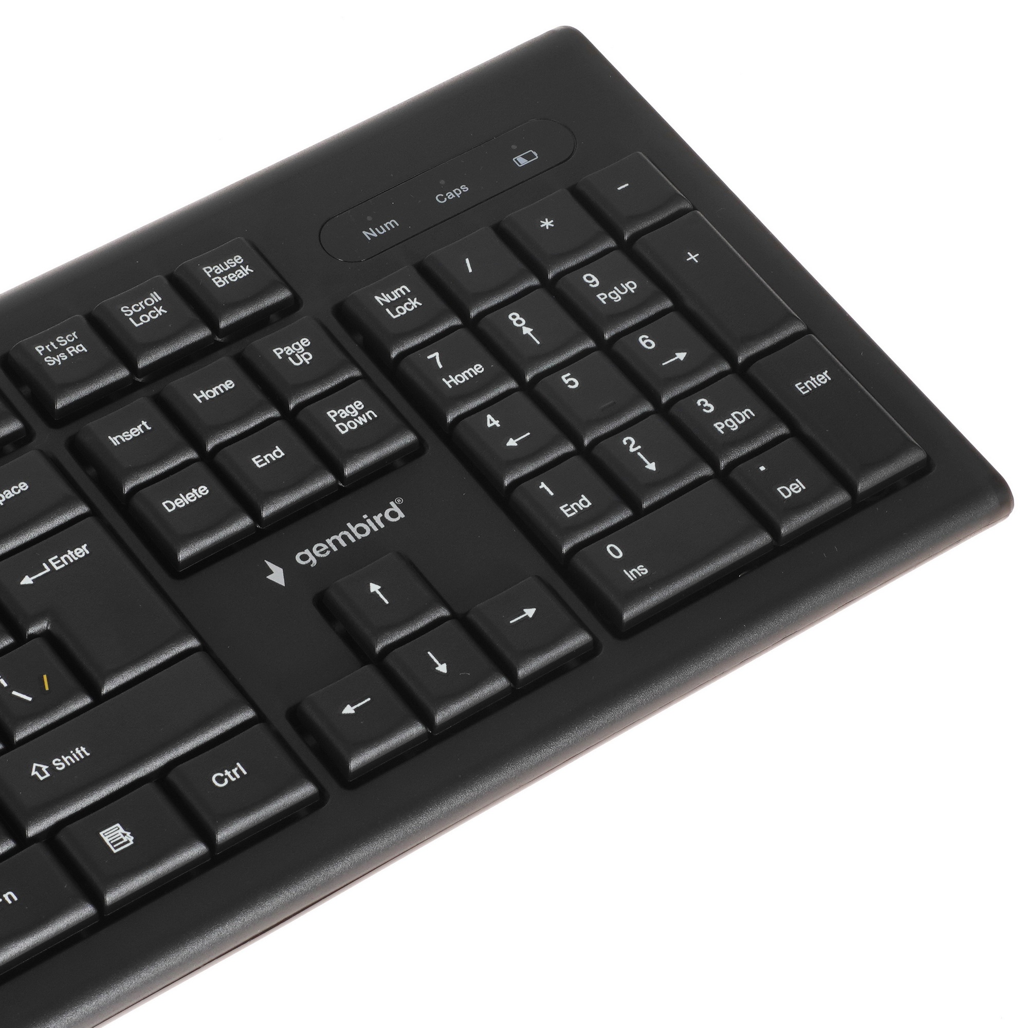 Комплект клавиатура+мышь беспроводные Gembird KBS-8002, 2.4ГГц, черный, 104 клавиши+2 кнопки+колесо