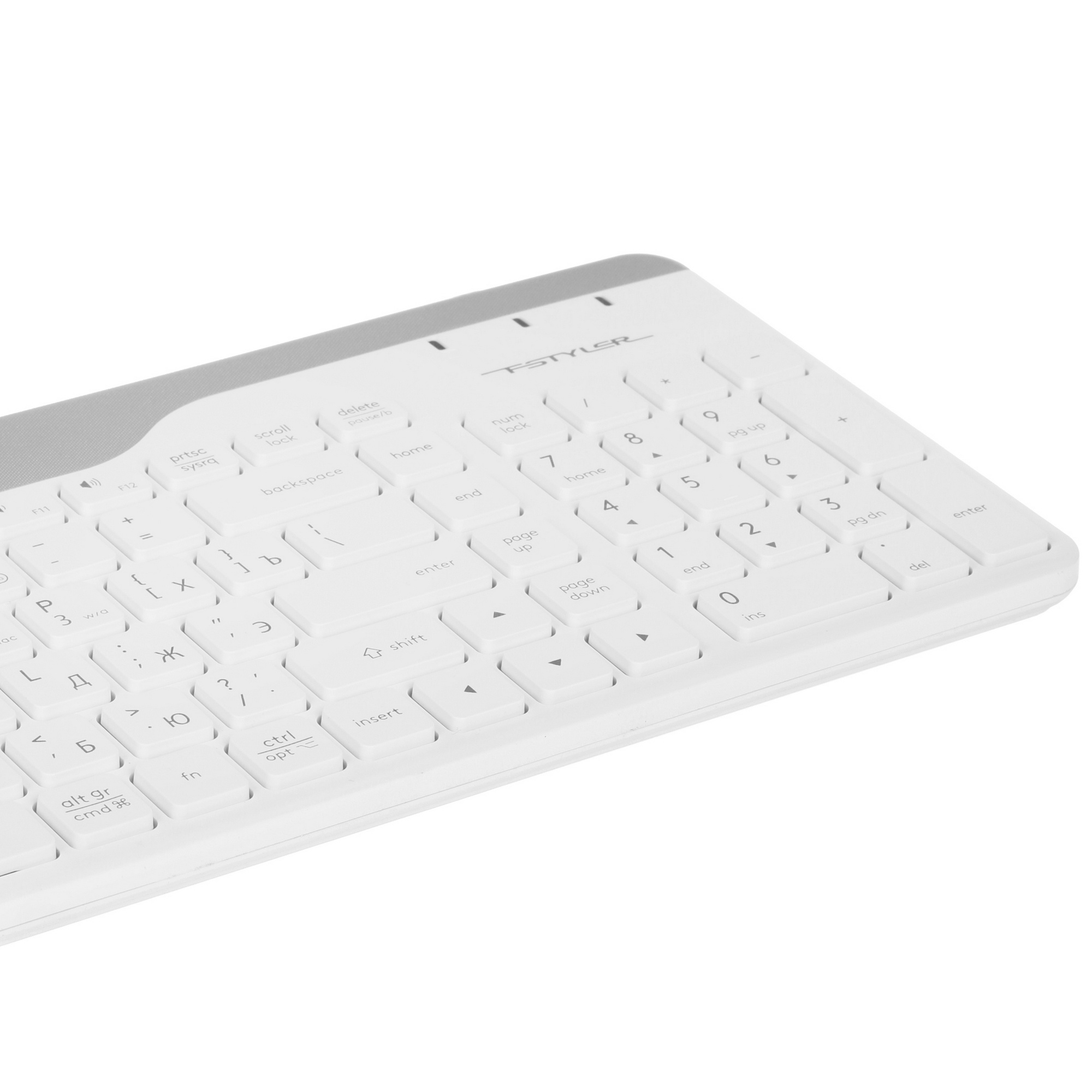 Клавиатура + мышь A4Tech Fstyler FB2535C клав:белый/серый мышь:белый/серый USB беспроводная Bluetoot