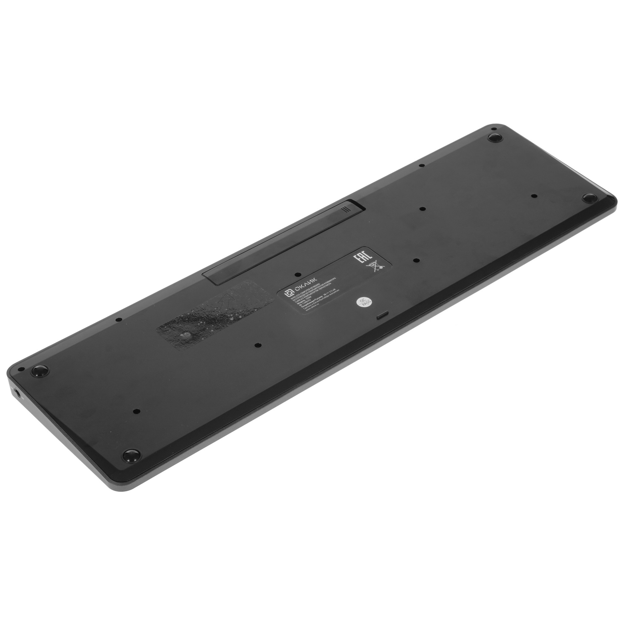 Клавиатура + мышь Оклик 300M клав:серый мышь:серый/черный USB беспроводная slim