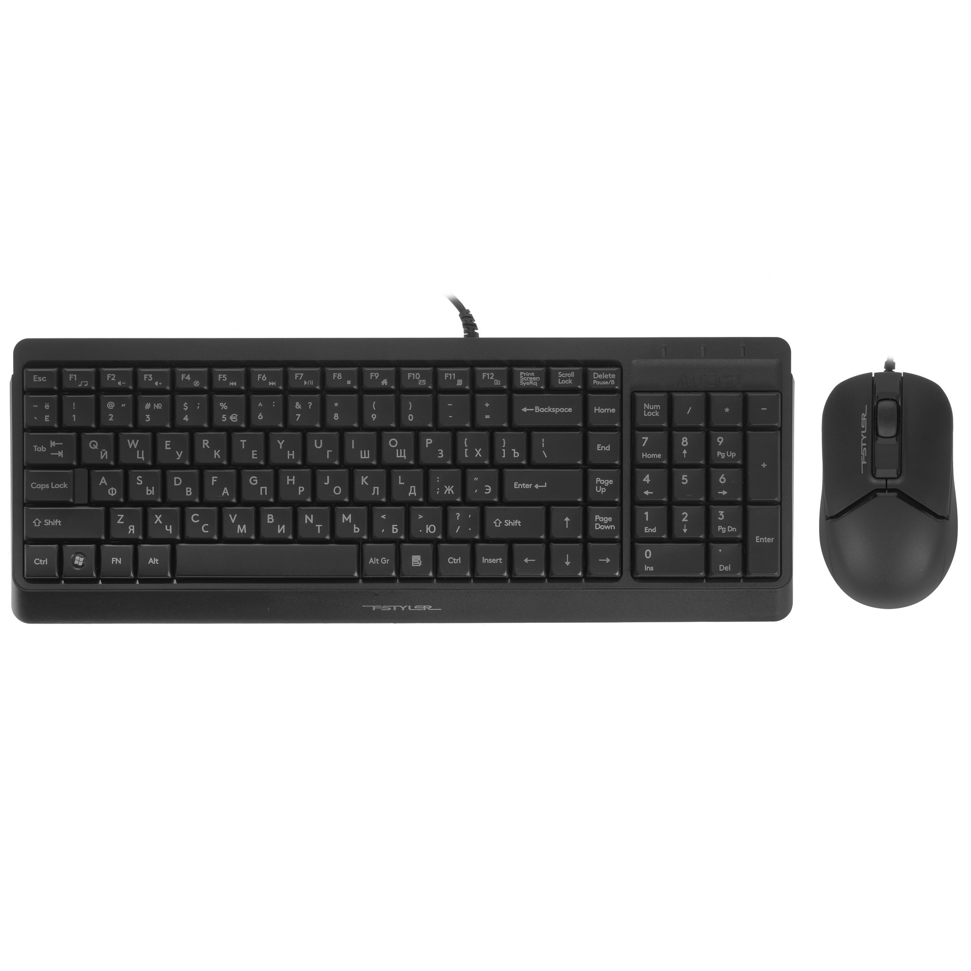 Клавиатура + мышь A4Tech Fstyler F1512 клав:черный мышь:черный USB