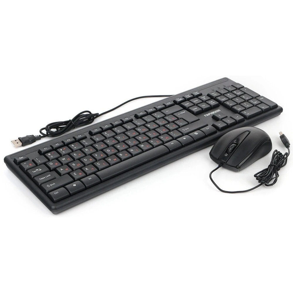 Комплект кл-ра+мышь пров. Гарнизон GKS-126, черный, 104 кл, 3кн, 1000 DPI, кабель 1.5м