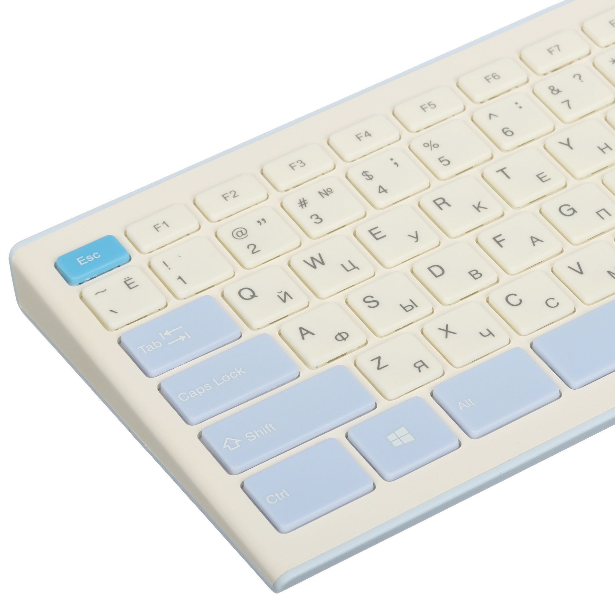 Клавиатура + мышь Acer OCC205 беспроводной USB, 1200 dpi, белый/голубой