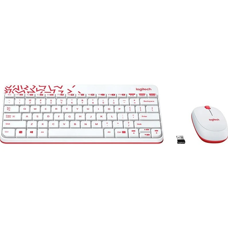 Клавиатура + мышь Logitech Wireless Combo MK 240 Nano White-red 920-008212