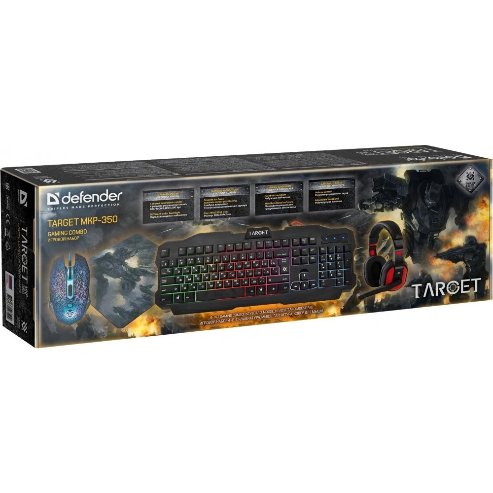 Клавиатура + мышка +PAD +HEADSET Defender TARGET MKP-350