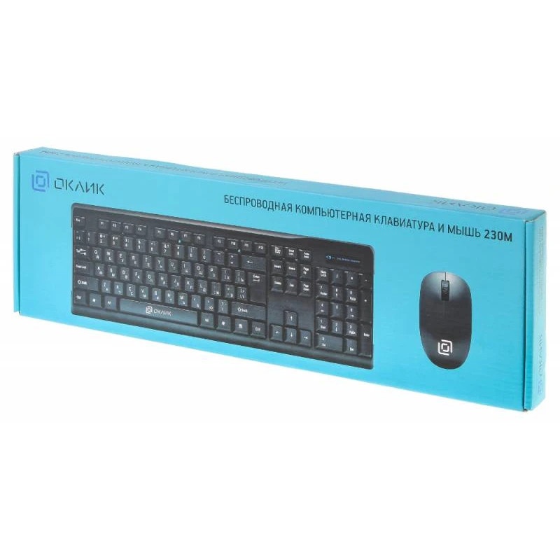 Беспроводной комплект клавиатура + мышь Oklick 230M Black 2.4ГГц Nano Receiver USB