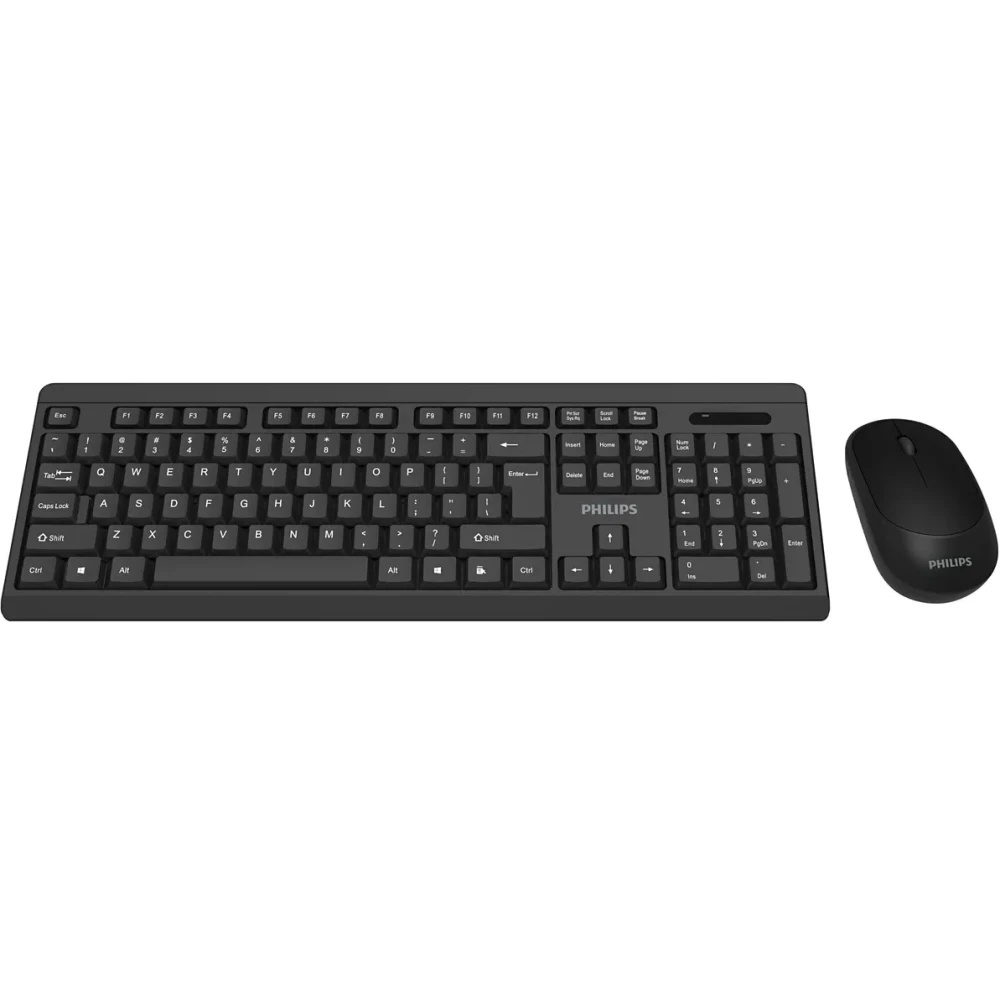 Беспроводной комплект Philips SPT6324, 2.4 GHz 104 клав/3 кнопки, 1600dpi, русская заводская расклад