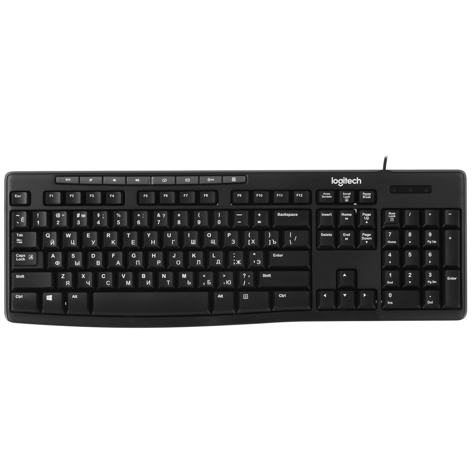 Комплект Logitech Desktop MK200 цвет черный, клавиатура 112 клавиш (8 мультимедиа), USB 1.8м, мышь 1