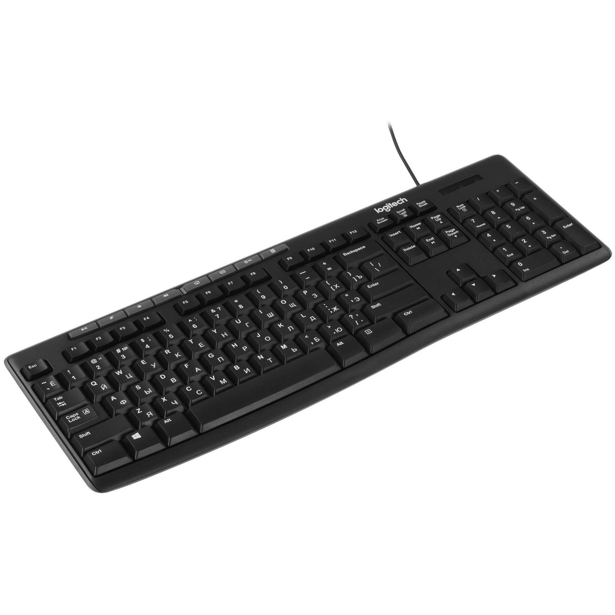 Комплект Logitech Desktop MK200 цвет черный, клавиатура 112 клавиш (8 мультимедиа), USB 1.8м, мышь 1