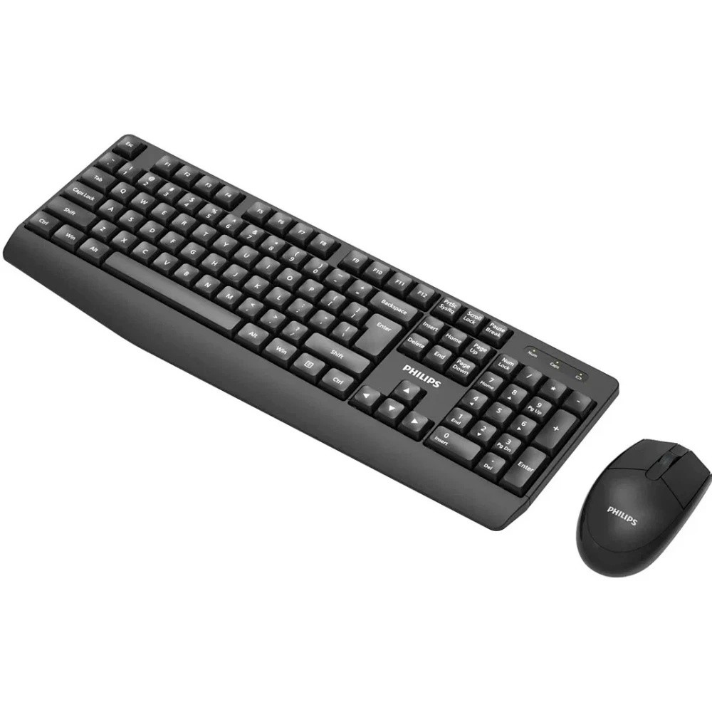 Беспроводной комплект Philips SPT6337, 2.4 GHz 104 клав/3 кнопки, 1600dpi, русская заводская расклад