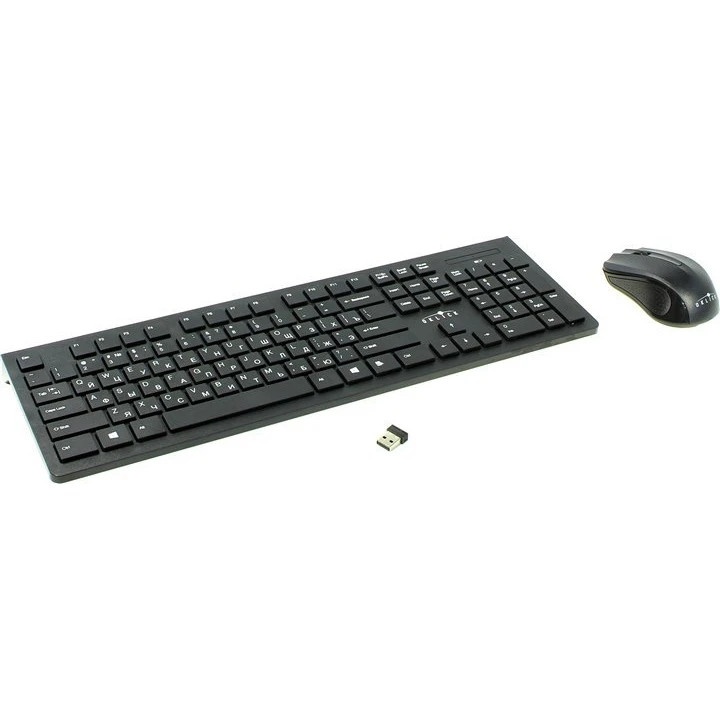Клавиатура + мышь Oklick 250M клав:черный мышь:черный USB беспроводная slim