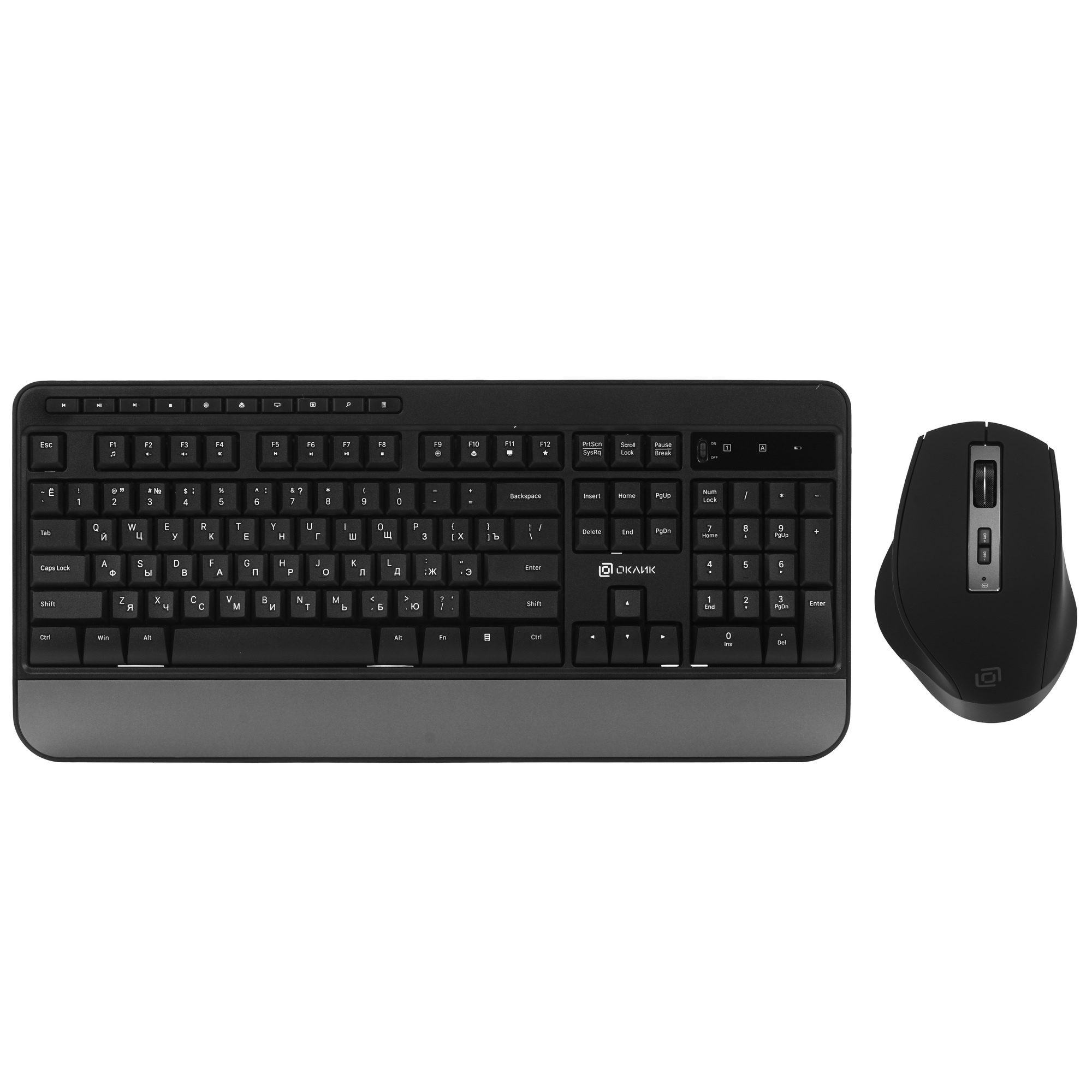 Клавиатура + мышь Оклик S290W клав:черный мышь:черный USB беспроводная Multimedia (351701)