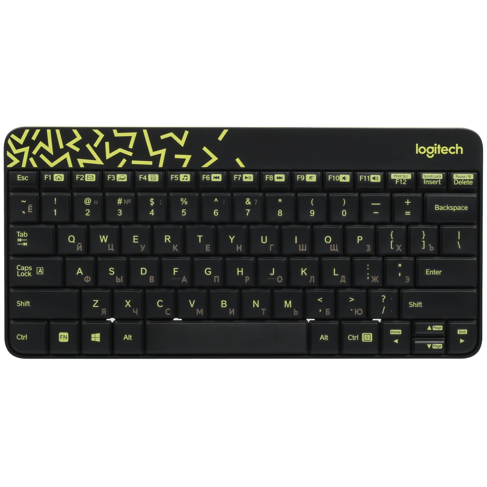 Комплект беспроводной клавиатура+мышь Logitech MK240 Black/Yellow (920-008198)