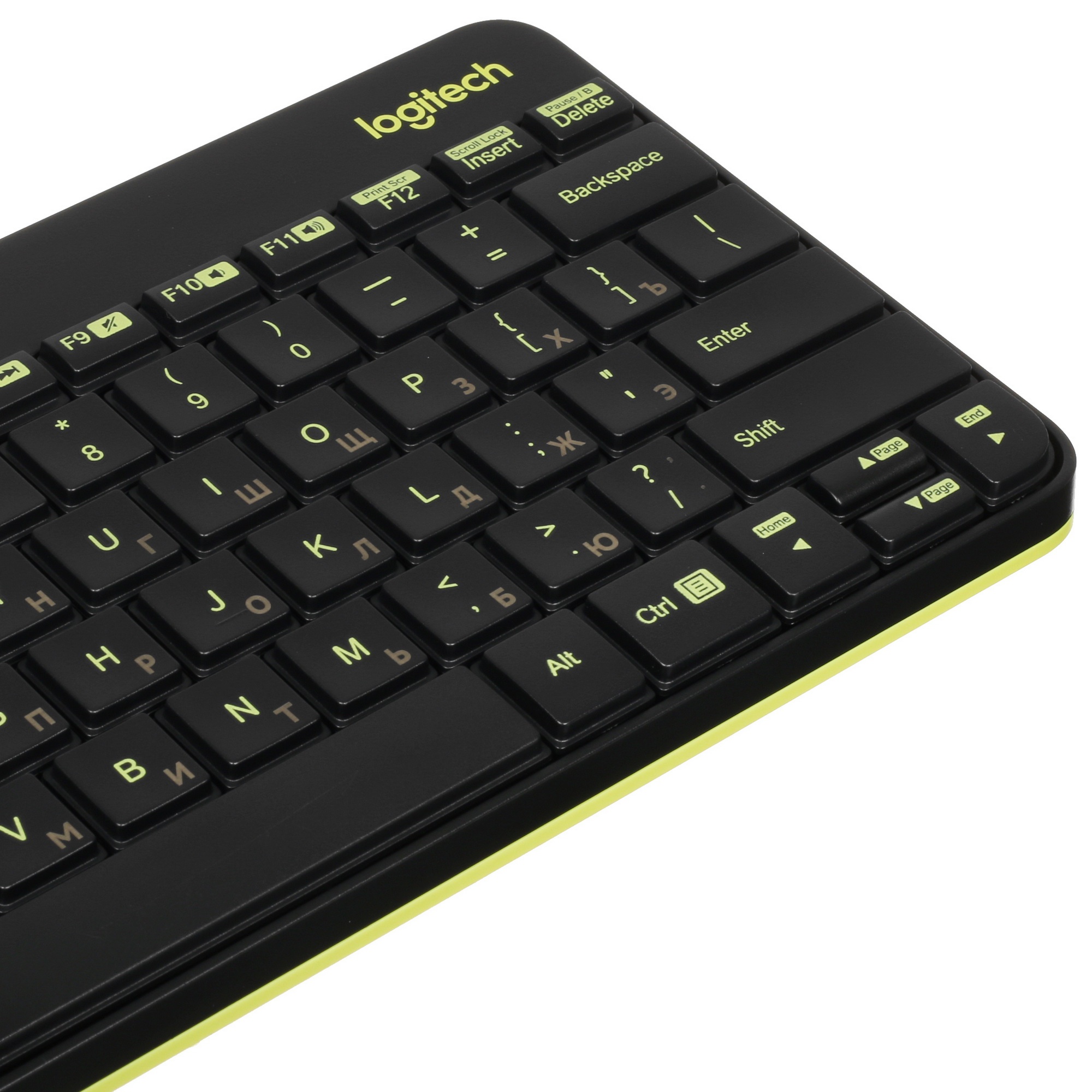 Комплект беспроводной клавиатура+мышь Logitech MK240 Black/Yellow (920-008198)