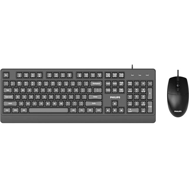 Проводной комплект Philips SPT6324, USB 2.0 104 клав/3 кнопки, 1600dpi, русская заводская раскладка,