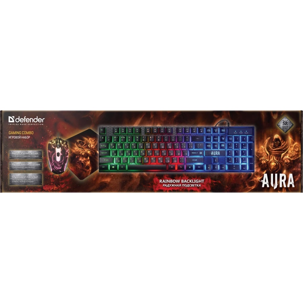 Клавиатура + мышка +PAD Defender AURA  MKP-117 RU