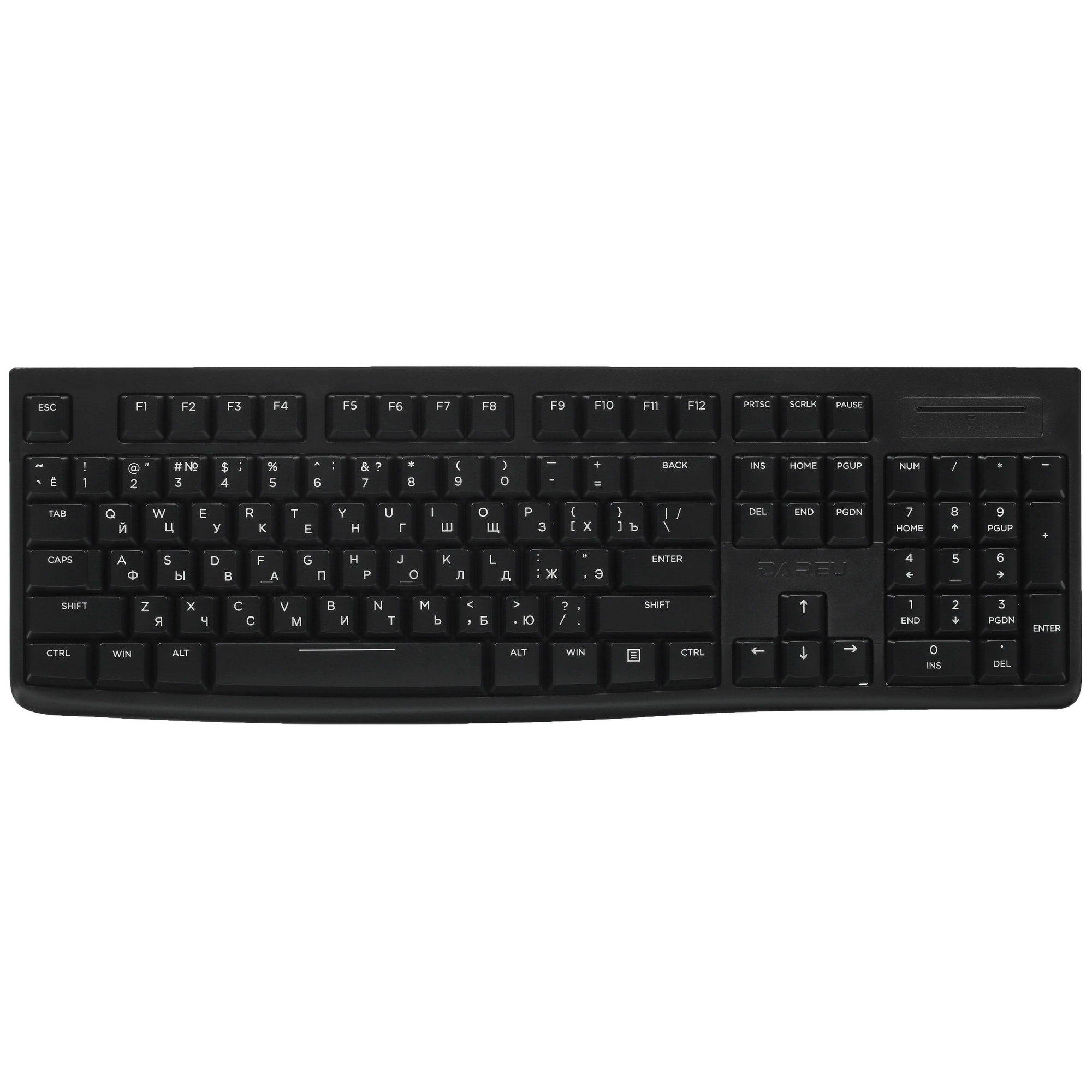 Комплект беспроводной Dareu MK188G Black (черный), клавиатура LK185G (мембранная, 104кл, EN/RU) + мы